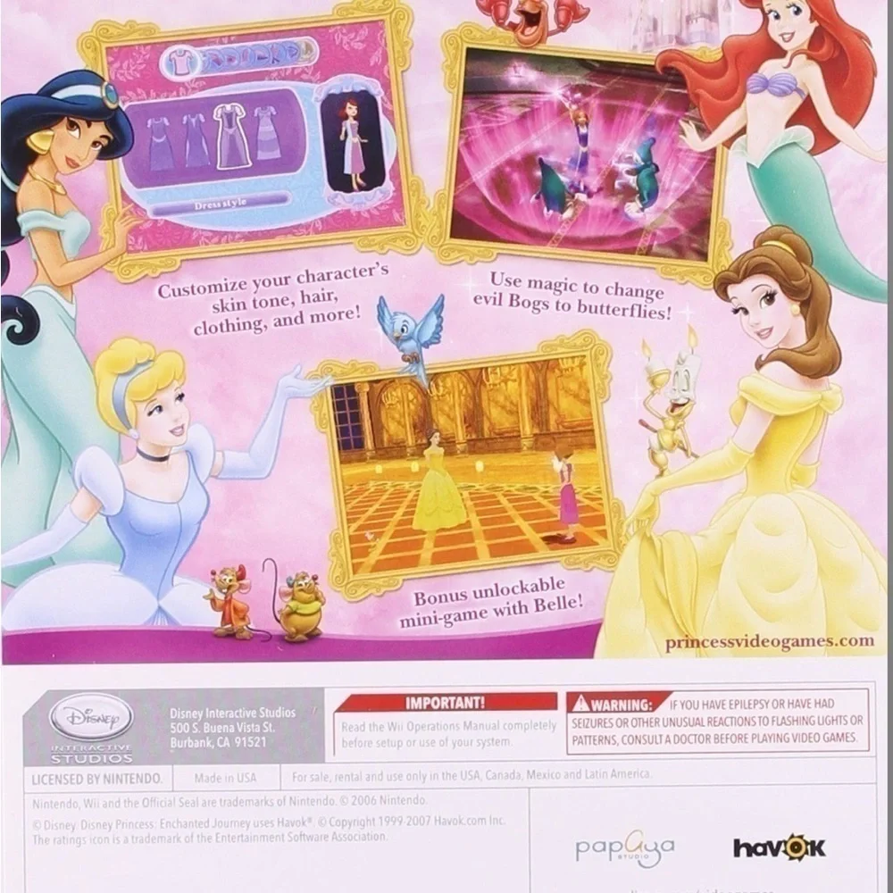 Disney Princesses Enchanted Journey Wii Game 2007 Tested EUC